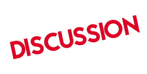 Discussion rubber stamp. Grunge design with dust scratches. Effects can be easily removed for a clean, crisp look. Color is easily changed.