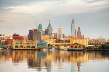 Philadelphia cityscape at sunrise - 165579821