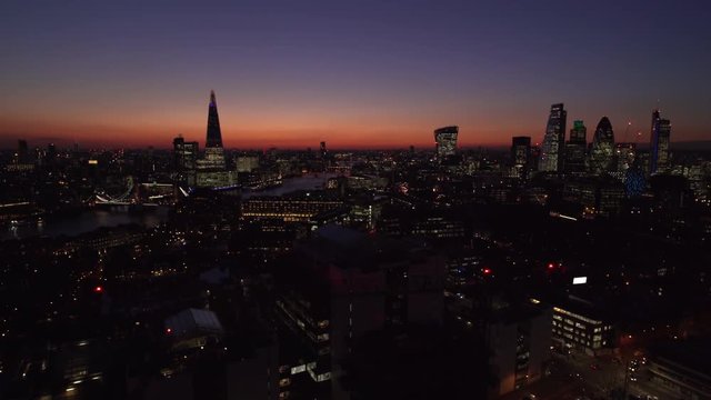 London at Dusk Aerial 4
