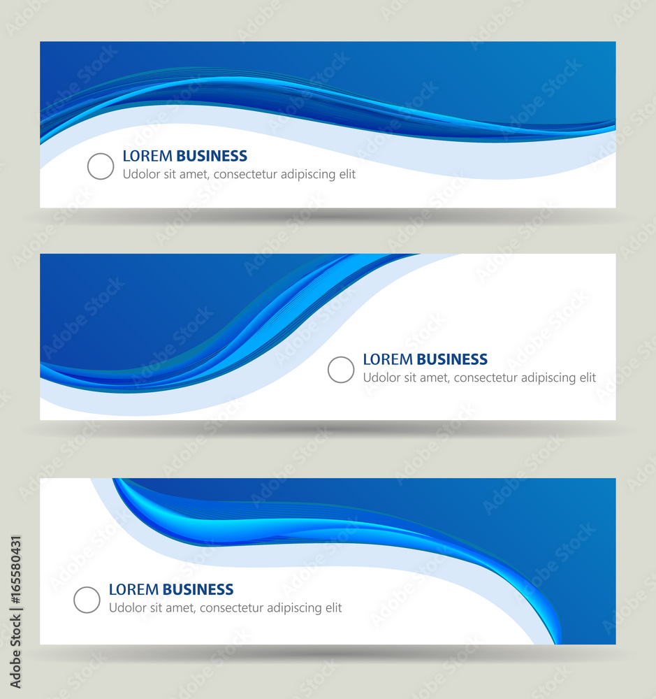 Wall mural business banner wave set, card brochure cover template