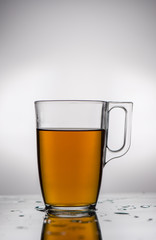 Tea in transparent mug