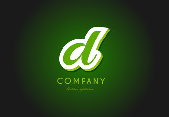 D alphabet letter logo green 3d company vector icon design