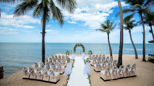 Wedding setting on a tropical beach