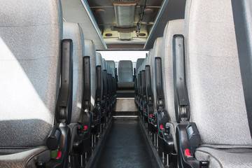 passenger compartment of a big shuttle bus - 165583025