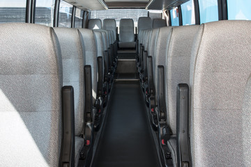 passenger compartment of a big shuttle bus - 165583094