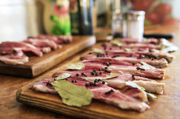  cooking meat in the house