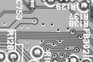  electronic boards and chips in macro photo