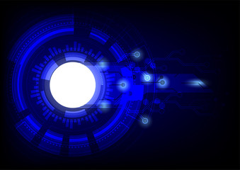 Abstract technology circuit board design background. Blue tech background with shining abstract objects communication concept. vector illustration.