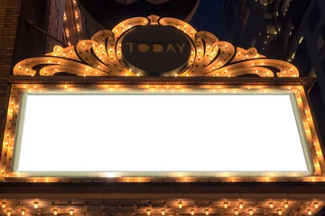 Foto auf Acrylglas Theater Festzelt beleuchtet leeres Schild