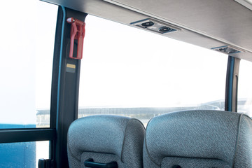 passenger compartment of a big shuttle bus - 165584251
