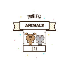 Homeless animals day. Vector illustration