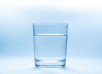 Glass with drinking water