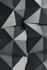 Geometric shapes of paper, grainy texture