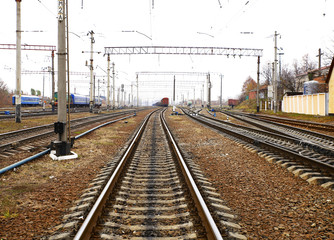 Fototapeta na wymiar Railway and trains