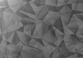 Abstract gray triangle shapes overlap on dark background