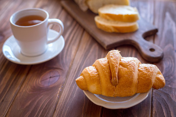 Baking on a wooden table
