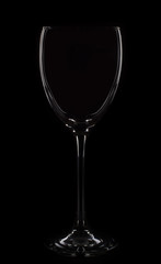 Wineglass in black isolation