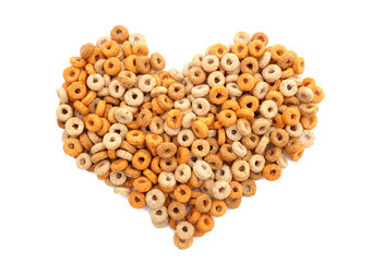 Multigrain hoops breakfast cereal heart
