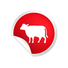 runder Sticker rot Rind