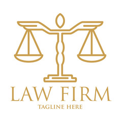 Gold Line Scale of Justice Law Firm Logo - 165590607