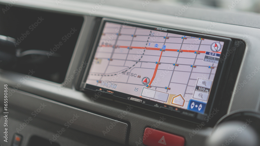 Poster car gps map display