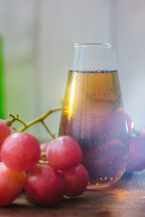 Fresh grape wine in glass