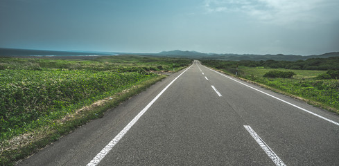 Street ; Nature View In Hokkaido, Japan