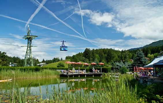 kleiner Badesee N&auml;he Innsbruck mit Seilbahn