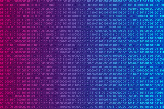 Binary code vector abstract background. Zero one computer code background