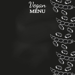 vegan menu, Soybean, chalkboard