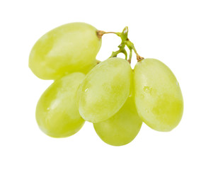 Green grapes on white