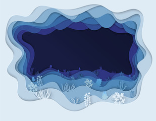  illustration of sea bottom with seaweed