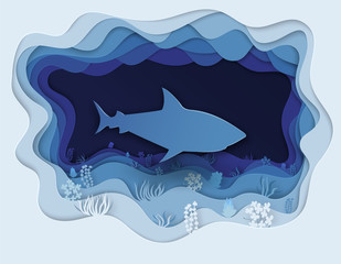  illustration of a formidable shark on the hunt