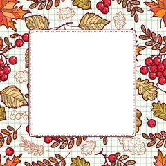 Autumn leaf ornamental frame.