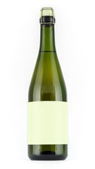 Layout bottle of wine on a white background with a blank label