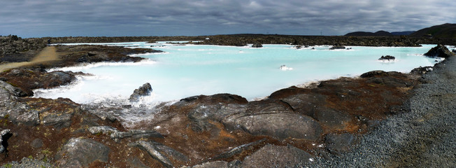 Blaue Lagune Bláa Lónið Thermalfreibad bei Grindavík auf der Reykjanes in Island