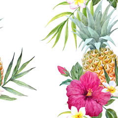 Watercolor tropical pattern