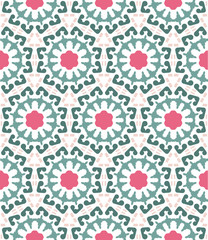 Abstract geometric pattern, floral background.
