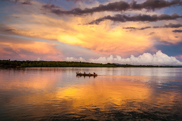 Canoe at sunrise