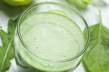 Glass of fresh juice,close up