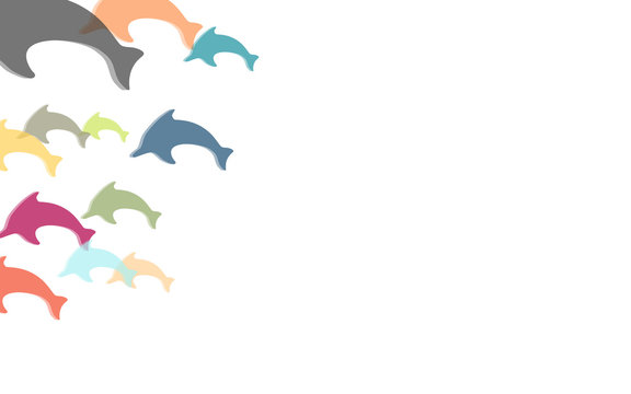 Hintergrund aus bunten Delfinen