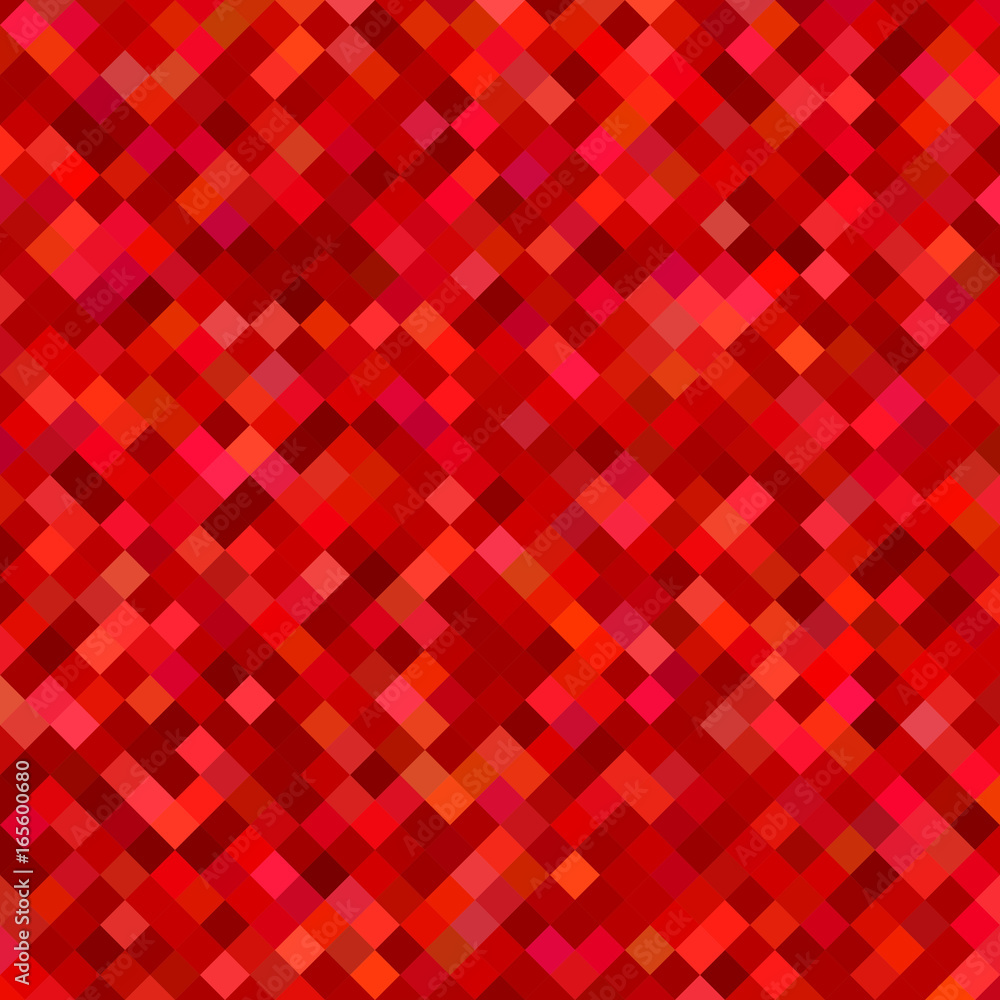 Poster color square pattern background - geometrical vector graphic from diagonal squares in red tones