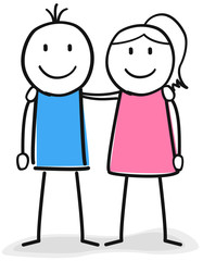 Junges und Glückliches Paar Grafik