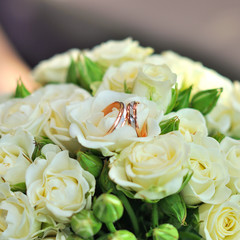 Wedding flowers, bridal bouquet closeup.
