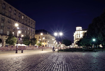 Krakowskie Przemieście nocą - obrazy, fototapety, plakaty