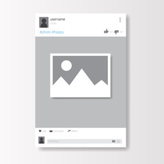 Social Network Photo Frame On White Background Flat Vector Illustration