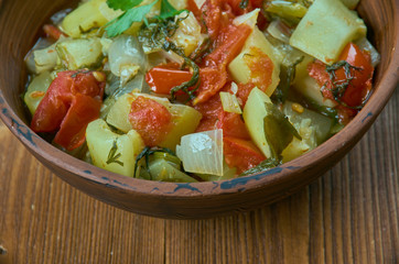 Fried zucchini in olive oil