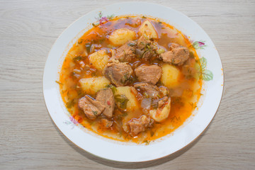 Traditional Georgian hot goulash soup