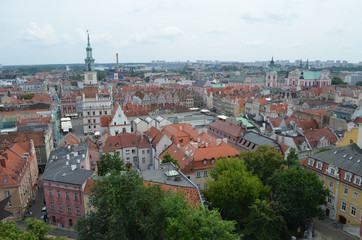 Fototapeta na wymiar Poznań z lotu ptaka latem/Aerial view of Poznan in summer, Greater Poland, Poland