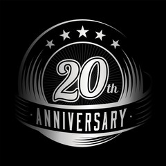 Fototapeta premium 20 years anniversary design template. Vector and illustration. 20th logo. 